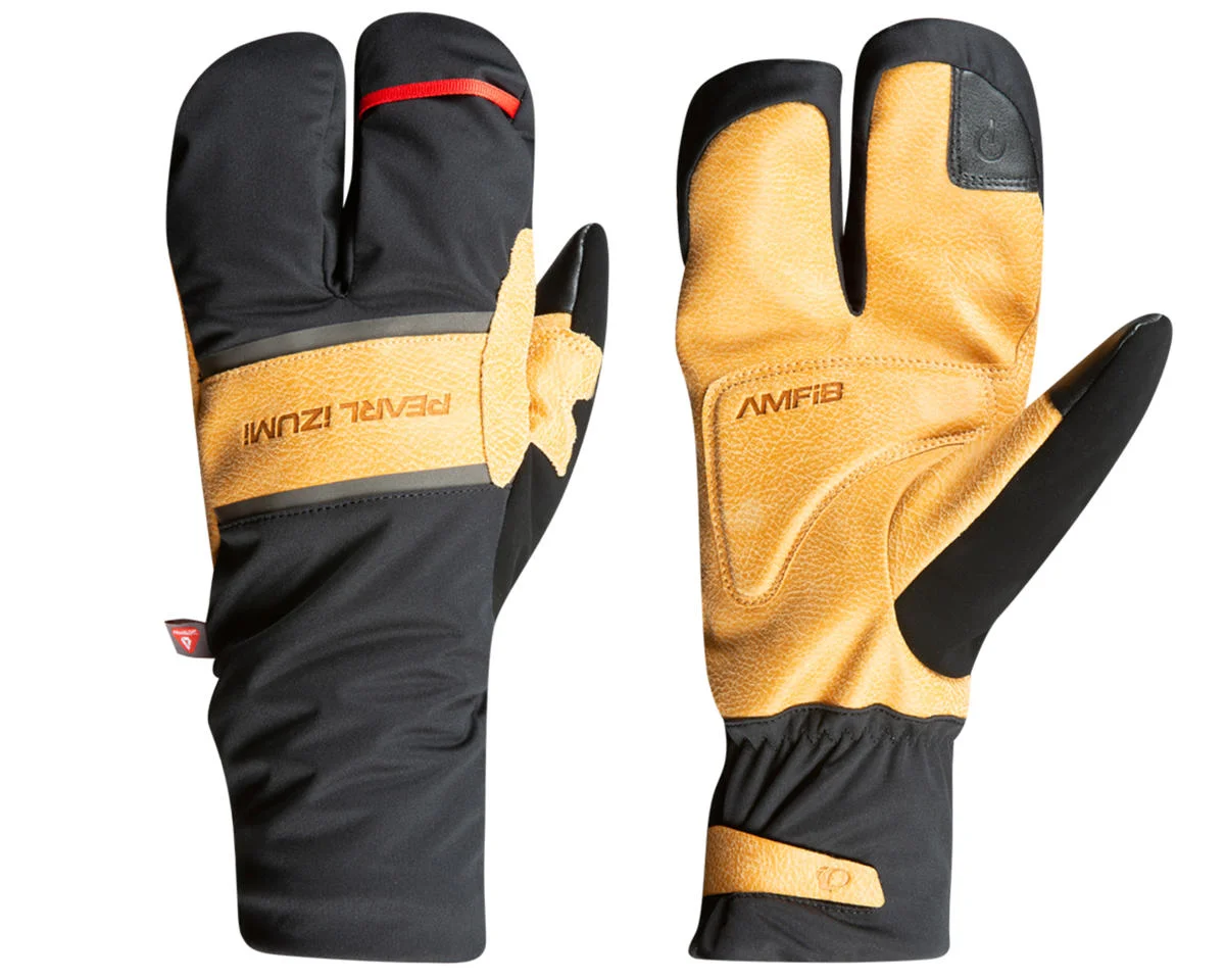 Pearl iZUMi AmFIB Lobster Gel Gloves (Black/Dark Tan) (L)